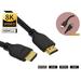 Nippon Labs 30AWG 8K HDMI Cable 3 ft. HDMI 2.1 Cable Real 8K High Speed 48Gbps 8K(7680 x 4320)@60Hz 4K@120Hz Dolby Vision HDCP 2.2 4:4:4 HDR eARC Compatible with Apple TV Samsung QLED TV 80HDMI