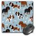 3dRose Cavalier King Charles Spaniel Pattern Blue - Mouse Pad 8 by 8-inch (mp_350470_1)
