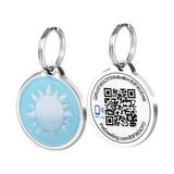 Pet Dwelling Smart NFC-QR Code Pet ID Tag - Dog Tags - Cat Tags - Online Pet Profile - Instant Email Alert - Scanned QR Tag GPS Location(Nature-Sun)