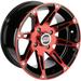 Moose Utilities ATV UTV 14 Red/Black Wheel (ONE) 387RD 14X8 4/110 4+4 Offset