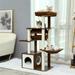 Pefilos 51 Cat Tree House for Indoor Cats Wall Cat Condo for Multiple Cats with Sisal-Covered Scratching Posts and Cooling mat for Kitten Light Cat Trees and Towers for Large Cats Brown