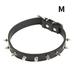 Pet Leather Collar Single-row Rivet Necklace Adjustable PU Collar Neck Accessory Pet Supplies M