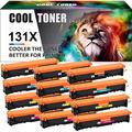 Cool Toner 12-Pack Compatible Toner for HP 131X CF210X CF211X CF212X CF213X for Laserjet Pro 200 Color MFP M276nw M251nw M251n M276n Replacement Printer Ink Black Cyan Magenta Yellow