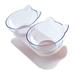 Elevated Cat Dog Double-bowl Feeders Pet Feeding Bowl Cat Feeder Raised Cat Food Water Bowls with Stand No Spill Reduce Pets Neck Pain for Cats and Small Dogs Clear+Clear