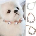 XWQ Pet Necklace Glitter Rhinestone Eco-Friendly Faux Pearl Dog Collar Jeweled Puppy Cat Accessories for Puppy