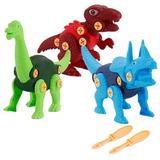 Educational Toys for Kids 5-7 Diy Dinosaurs Disassemble Children S Toys Screwdriver Puzzle Building Blocks Kit Educational Toys for 4+ Year Old Plastic