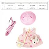 Wisremt Cute Bunny Vest Hamster Harness Outdoor Leash Set Rabbit Clothing Skirt Pet Small Animal Clothes with Walking Traction Rope Pink