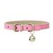 Clearance Sale!PU Leather Small Dog Cat Collar with Bell Safety Adjustable Kitten Straps Puppy Kitty Necklaces Chihuahua Collars Pet Supplies Pink XS