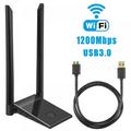 Wireless USB Wi-Fi Adapter for PC - 802.11AC 1200Mbps Dual 6Dbi Antennas 5G/2.4G Wi-Fi USB for PC Desktop Laptop MAC Windows 10/8/8.1/7/Vista/XP/Mac10.6/10.13 Wi-Fi USB Computer Network Adapters