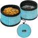 PetAmi Collapsible Dog Food and Water Bowls 2 Travel Bowls Kit Portable Pet Dish No Spill Foldable Lightweight BPA Free Leakproof Camping Hunting Hiking Walking Outdoor Gear Accessories Teal Blue