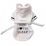 Super Absorbent Cotton White Robe Coral Comfortable Thickened Pet Hooded Nightgown Pajamas