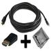 Canon PowerShot G1 X Compatible 15ft HDMIÂ® to HDMIÂ® Mini Connector Cable Cord PLUS HDMIÂ® Male to HDMIÂ® Mini Female Adapter with Huetron Microfiber Cleaning Cloth