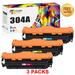 Toner Bank 3-Pack Compatible 304A Toner Cartridge for HP 304A CC531A CC532A CC533A 304A Color LaserJet CP2025 CP2025N CP2025DN (Cyan Yellow Magenta)