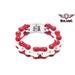 Red & White Stainless Steel Motorcycle Chain Bracelet