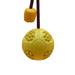 Sontory Pets Natural Rubber Fetch Ball with Rope Tough Dog Chew Toy Yellow