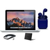 Restored Apple MacBook Pro 4GB RAM 500GB HDD 13.3-inch Intel Core i7 Bundle: Wireless Mouse Black Case Bluetooth/Wireless Airbuds By Certified 2 Day Express (Refurbished)