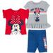 Disney Minnie Mouse Infant Baby Girls Peplum T-Shirts and Bike Shorts Infant to Big Kid