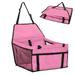 Basstop Pet Car Booster Seat Travel Carrier Cage Oxford Breathable Folding Soft Washable Travel Bags for Dogs Cats or Other Small Pet(Pink)