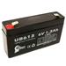 Compatible IRD MECHANALYSIS 885 Battery - Replacement UB613 Universal Sealed Lead Acid Battery (6V 1.3Ah 1300mAh F1 Terminal AGM SLA) - Includes TWO F1 to F2 Terminal Adapters