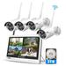 Hiseeu 3MP Security Camera System with 12.1 Monitor 3TB Hard Drive 4Pcs Security Cameras Wireless Wifi for Recording and Remote View Home Security Camera System (Supports Only 2.4Ghz Wi-Fi)