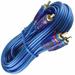 ABSOLUTE 3 Ft 2 Ch Blue Twisted Car Amp Gold RCA Jack Cable Interconnect