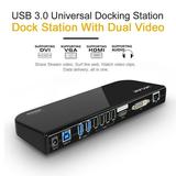 WAVLINK USB 3.0 and USB C Universal Laptop Docking Station Dual Monitor with HDMI & DVI/VGA with Gigabit Ethernet 6 USB Ports Audio for Laptop Ultrabook and PCs More Efficient Home Office