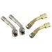 4 Pcs 135 Degree Angle Air Tyre Valve Extension Adaptor Long 2 Pcs Gold & 2 Pcs Silver