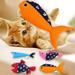 Visland Catnip Toys Kitten Supplies Interactive Catnip Toys Wear Resistant Cotton Fish Shape Cat Toy Gift for Cat Lovers Dental Health Chew Toy