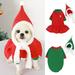 SPRING PARK 2Pcs/Set Christmas Dog Dress with Hat Pet Cartoon Snowman Deer Decor Costume Winter Dog Coat in Cold Weather Cat Clothes for Small Dog