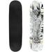 Art illustration rough grunge tropical leaves filled with marble Outdoor Skateboard 31 x8 Pro Complete Skate Board Cruiser 8 Layers Double Kick Concave Deck Maple Longboards for Youths Sports