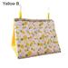Shulemin Parrot Hammock Keep Warm Printed Hanging Swing Pet Bird Nest Bed House Cage Accessories Yellow L