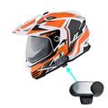 1Storm Dual Sport Motorcycle Motocross Off Road Full Face Helmet Dual Visor HF802 Storm Force Orange + Motorcycle Bluetooth Headset