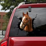 Classic Simulation Waterproof Decal 3D Funny Animal Horse Mirror Wall Sticker Ornament for Truck Window Bathroom Decor