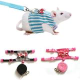 D-GROEE Small Pet Guinea Pig Rabbit Harness and Leash Denim Chest Strap Vest for Animals Guinea Pig Chinchilla Rabbit Rat Squirrel Hedgehog Ferret Outdoor Walking Clothes Accessory