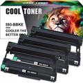 Cool Toner Compatible Drum Unit Replacement for Dell 593-BBKE High Yield (Black 3-Pack)