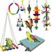 Cheers.US 8Pcs/Set Bird Parrot Toys Ladders Swing Chewing Toys Hanging Pet Bird Cage Accessories Hammock Swing Toy for Small Parakeets Cockatiels Lovebirds Conures Macaws Finches