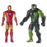 Marvel Spiderman: Maximum Venom Titan Hero Iron Man vs Venomized Hulk Toy Action Figure for Boys and Girls (12 )