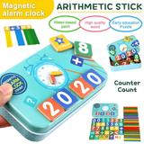 CNKOO 85Pcs Math Learning Toy Magnetic Counting Sticks Kindergarten Montessori Educational Toy Wooden Puzzle Number Blocks Home School Supplies