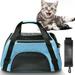 Pet Cat Dog Carrier Bag Soft-Sided Pet Travel Carrier for Cats Dogs Puppy Comfort Portable Foldable Pet Bag Blue