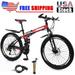 Mountain Bike for for Men and Women 26-Inch Wheels 21 Speed Drivetrain and Front Suspension Dual Disc Brake and Adjustable Stem Aluminum and Steel Frame Youth/Adult Mountain