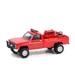 Lawrenceburg Fire Department (Indiana) 1986 Chevy C20 Custom Deluxe Pickup Truck First Attack Unit with Fire Equipment Hose and Tank Red - Greenlight 67010A/48 - 1/64 scale Diecast Model Toy Car