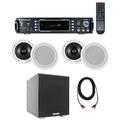 (4) Ceiling Speaker System+Bluetooth Amp/Receiver+Subwoofer 4 Restaurant/Office