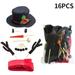 Snowman Kit - Includes Hat Scarf Wooden Carrot-Nose Tobacco Pipe and Black Dots for Eyes Mouth Buttons - Winter Outdoor Fun Toys for Kids Christmas