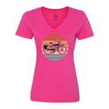 Inktastic Cycling Vintage Bicycle for Cyclist Women s V-Neck T-Shirt