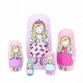 5 Layers Children Toys Princess Russian Nesting Dolls Wooden Matryoshka Doll Handmade Crafts Fairy Girls Toy Kid Gifts