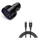 Quick Car Charger w 10ft USB-C Cable for Samsung Galaxy A73 5G A53 5G A33 5G A13 5G A03s Phones - 48W 3-Port USB Type-C Port Power Type-C Charger Cord Power Wire