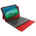 Visual Land Prestige Elite 10QH 10.1 HD IPS Android 11 Quad-Core Tablet 128GB Storage 2GB RAM with Keyboard Case - Red