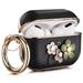 V-Moro Flowers Leather Airpod Pro Case Support Wireless Charging Black