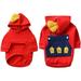 BT Bear Pet Clothes Dog Hooded Sweatshirt Warm Cotton Coat Duck Sweater Winter Costume Jacket for Puppy Small Medium Dog (S Red)