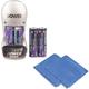 Xtreme Power Series Charger for AA / AAA Batteries + 4 AA Rechargeable Batteries and Cleaning Cloth